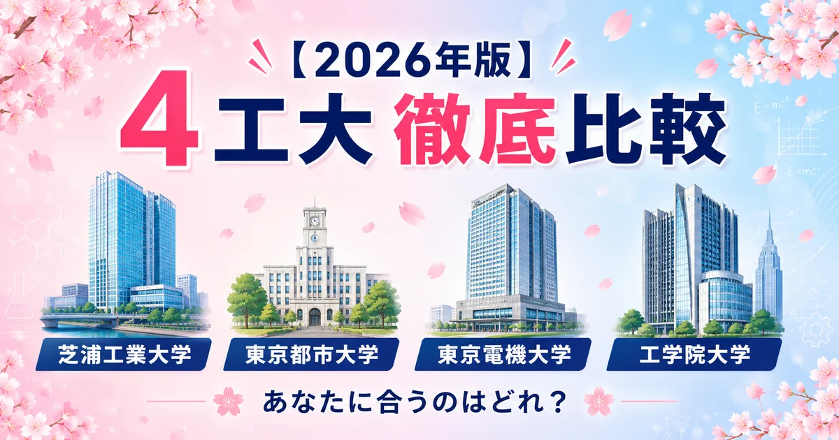 2026年版】4工大徹底比較｜芝浦・都市大・電機大・工学院、あなたに