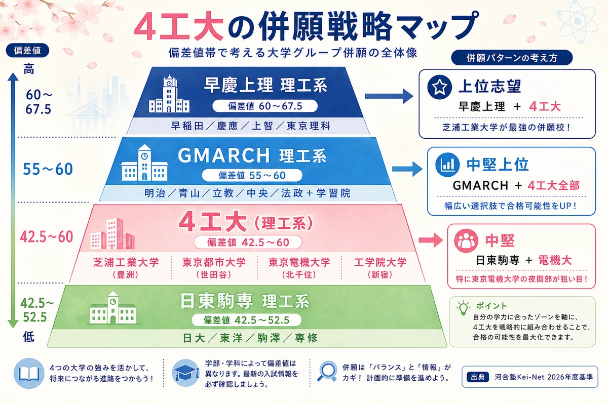 4工大の併願戦略マップ