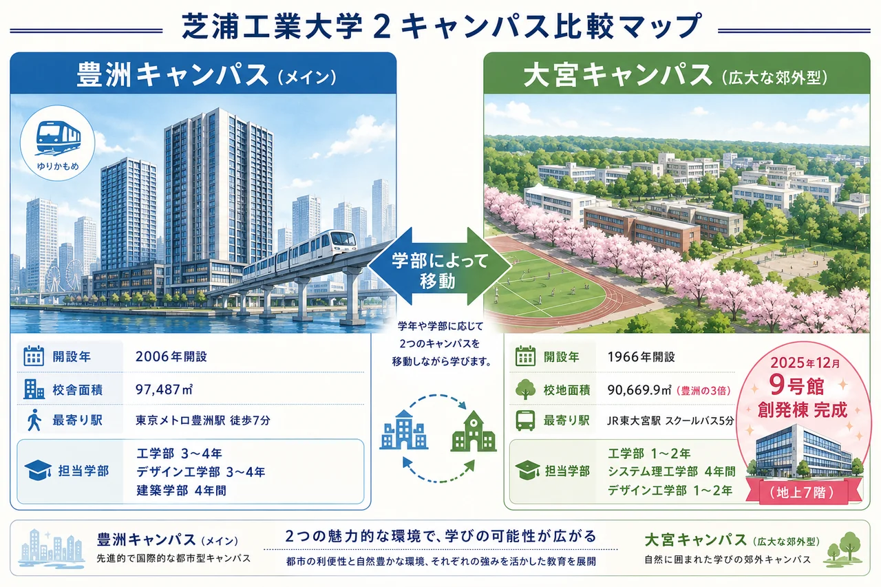 芝浦工業大学 豊洲・大宮キャンパス比較