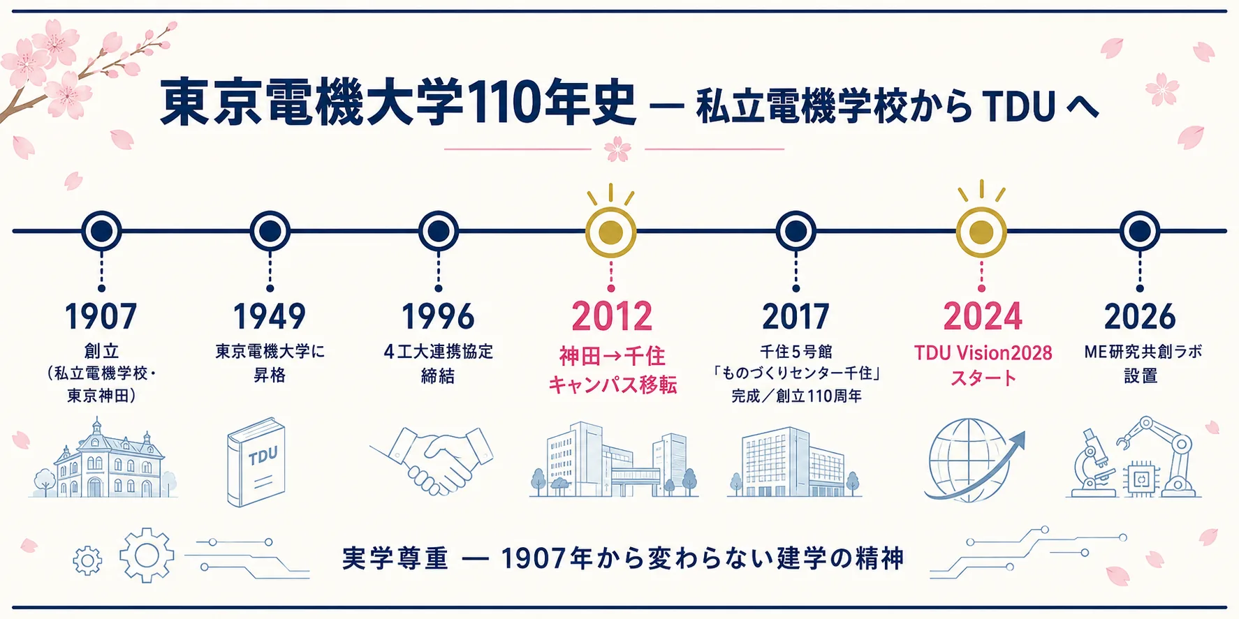 東京電機大学 110年史タイムライン(1907-2017)