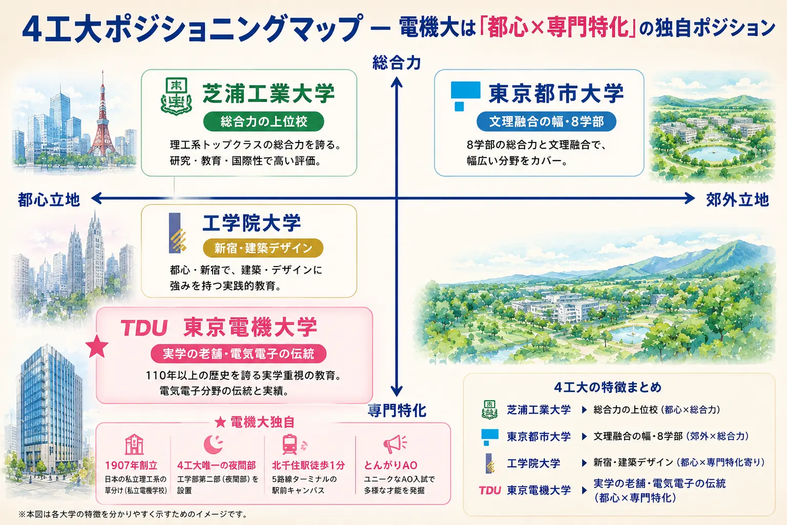 東京電機大学 4工大ポジショニングマップ