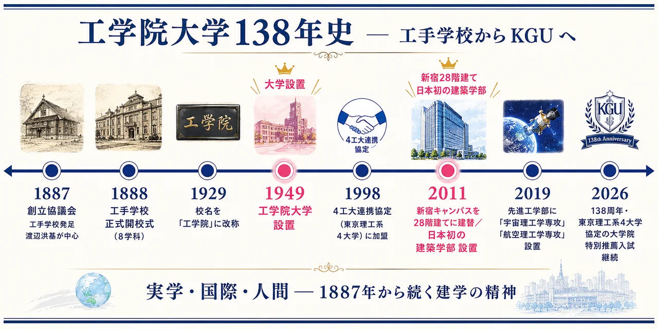 工学院大学 138年史タイムライン(1887-2026)