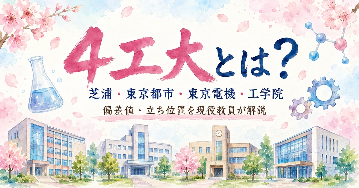 4工大とは？芝浦・東京都市・東京電機・工学院の偏差値・立ち位置を現役教員が解説