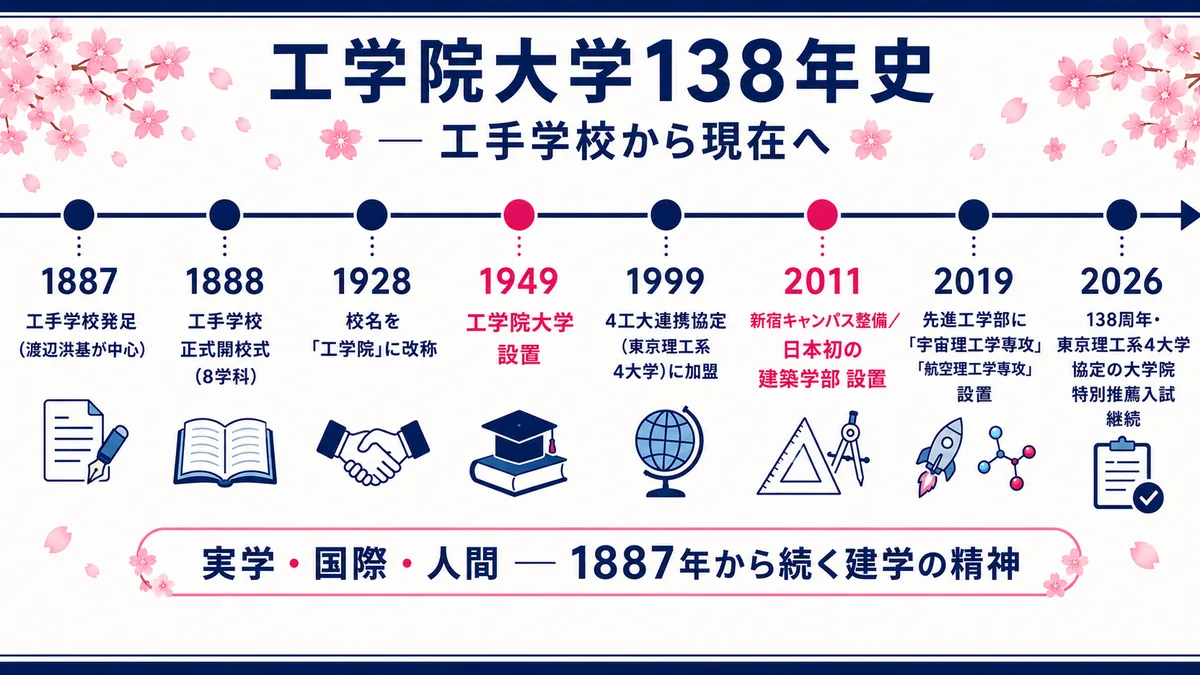 工学院大学 138年史タイムライン(1887-2026)