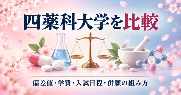 四薬科大学を比較(東京薬科・星薬科・明治薬科・昭和薬科)