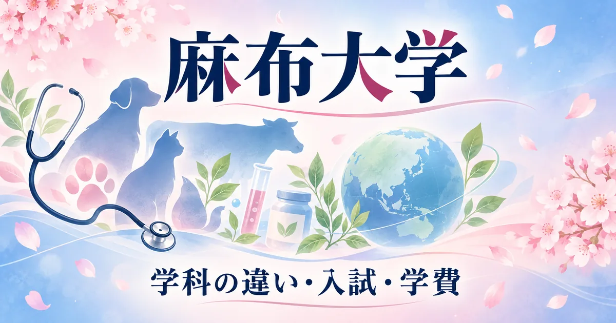 麻布大学の6学科の違いと入試・学費を解説する記事のアイキャッチ画像